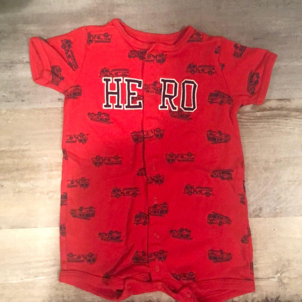 Carter’s red, hero romper